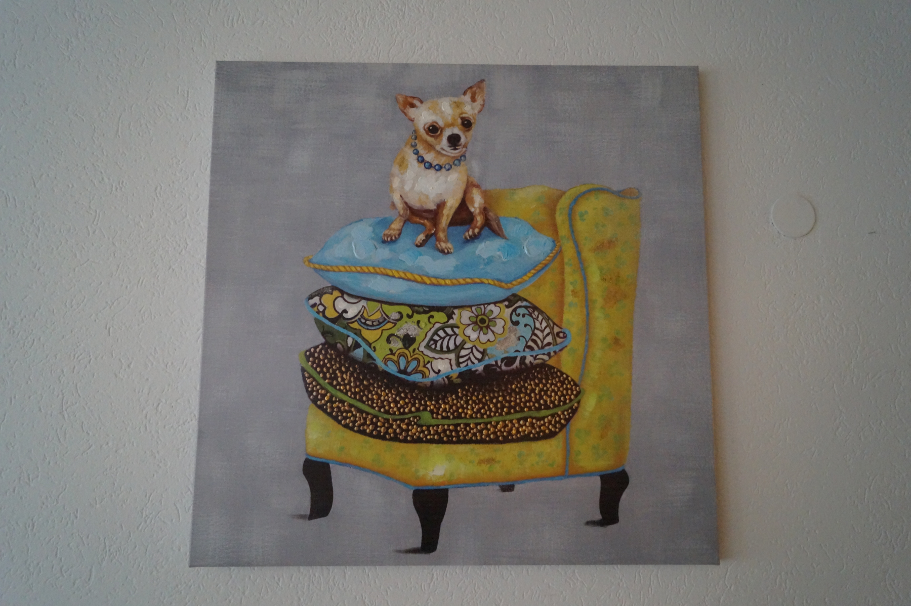 Bild Hund auf Sessel (90x90 cm) - Art.-Nr. 2