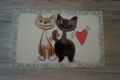 Bild Katzenpaar mit Herz (15x24 cm) - Art.-Nr. 27